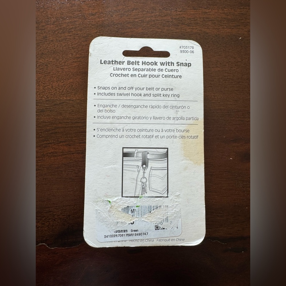 NEW Hillman Leather Belt Hook with Snap #703178 – New in Package - Picture 3 of 4